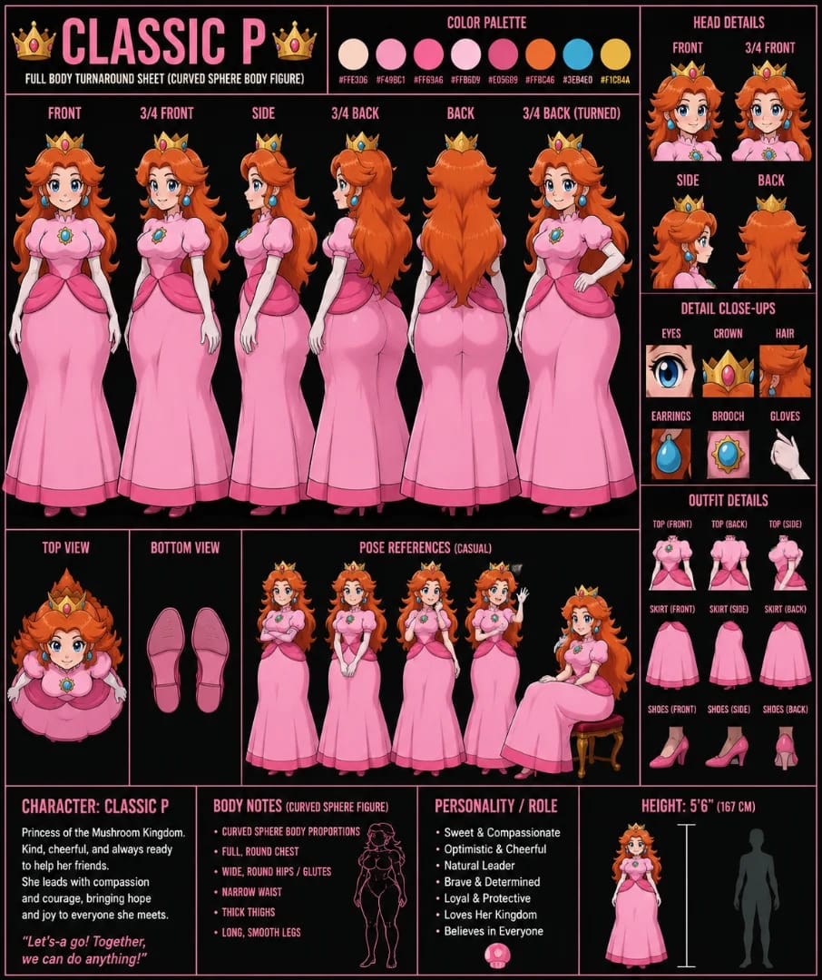 Classic peach character sheet