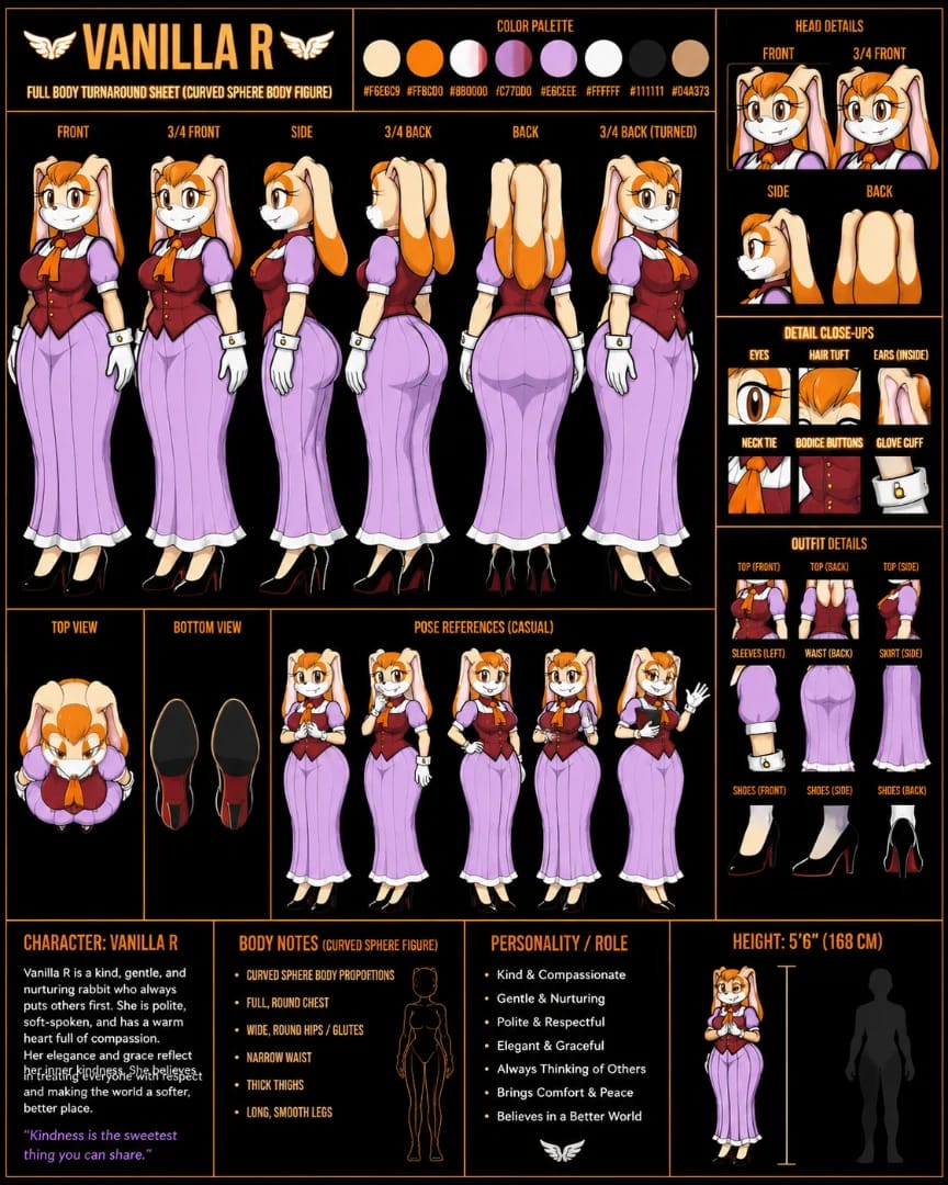 Vanilla the rabbit character sheet