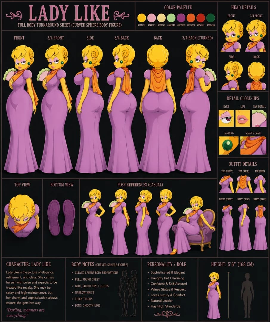 Ladylike character sheet