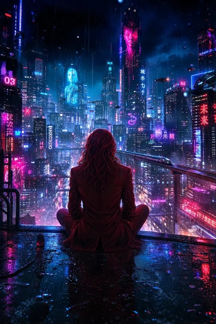 Neon Solitude!!! 🌧️🌃