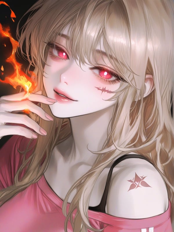 Girl with evil eyes