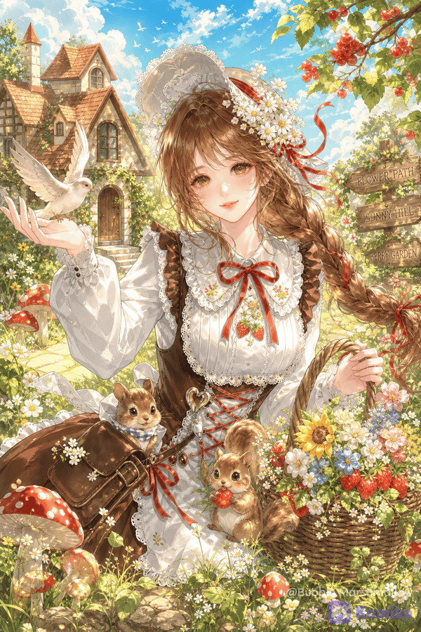the garden looks prettier with her in it🐿️🤎