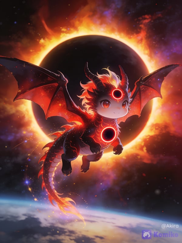 Cute Dragon ☀️🌗🌎 (Solar eclipse)