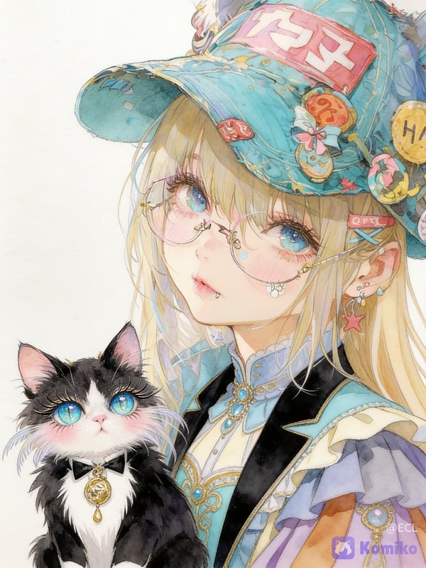 🌙 “Starlight, Seafoam & a Mischievous Little Cat”