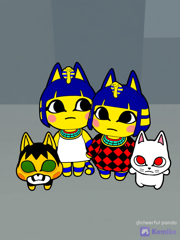 Two Ankha and Two Kittens