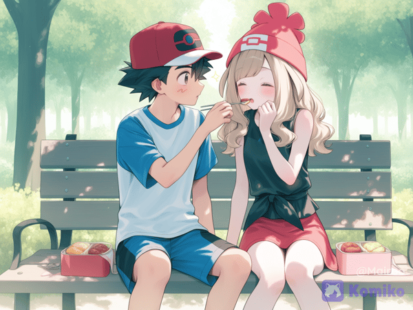 ash and selena at the park