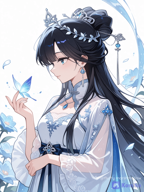 Butterfly Whispers in Blue ❄️🦋