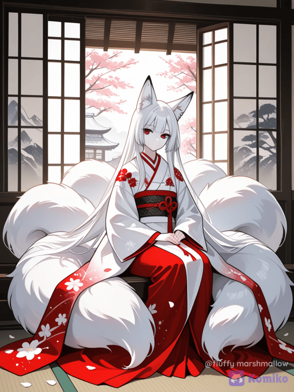 Kitsune's Quiet Blossom Moment 🦊🌸