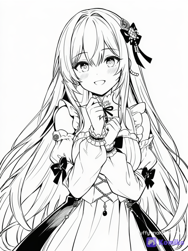 Lineart Cutie with Bows ♡