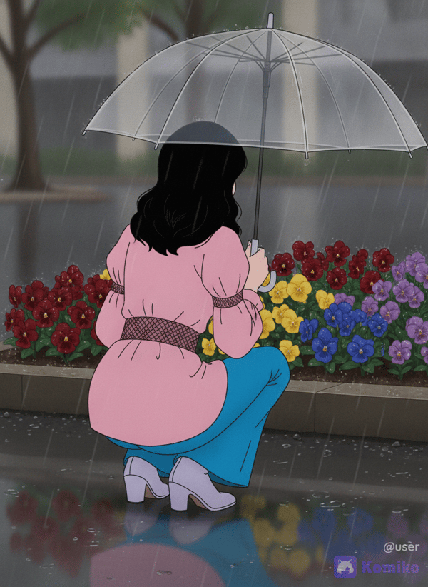 雨の日の女性