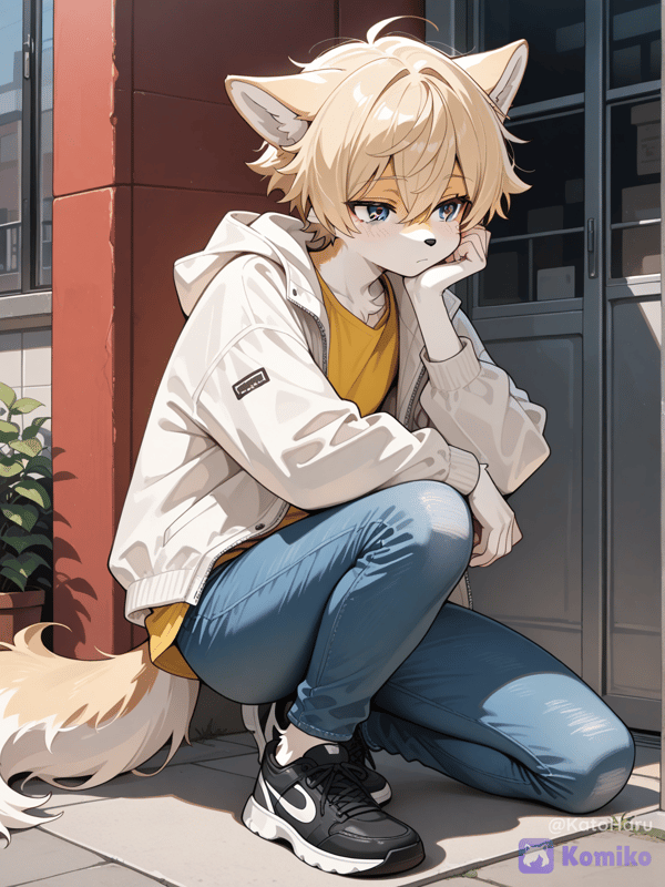 Pensive wolf.