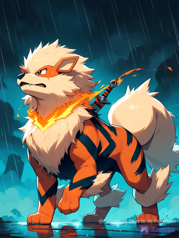 Arcanine posando