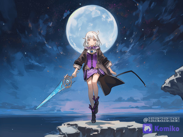 月照ル夜ニ剣ヲ掲ゲ決意ヲ抱ク