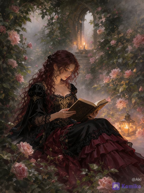 Between pages and petals.