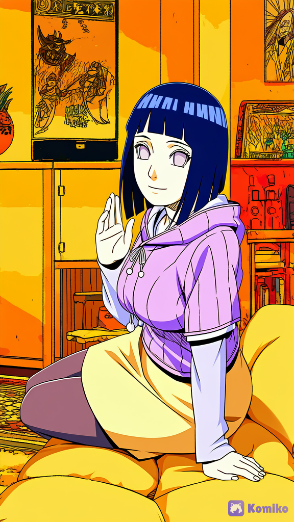 Hinata em sua sala de estar✨️