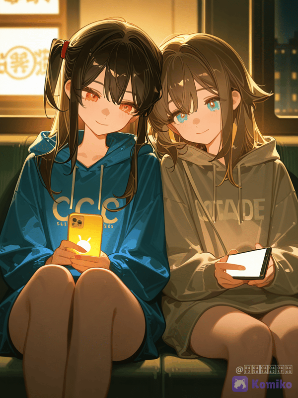 Вечер с подругой и телефонами 📱✨
