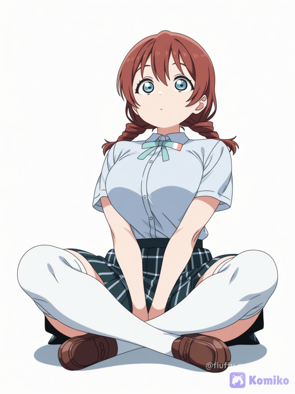 Emma Verde, 1girl, Sitting Indian Style