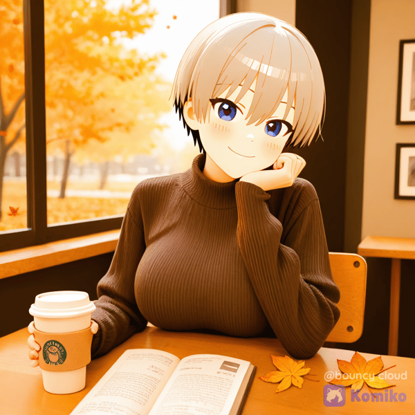 Uzaki at cafe in autumn