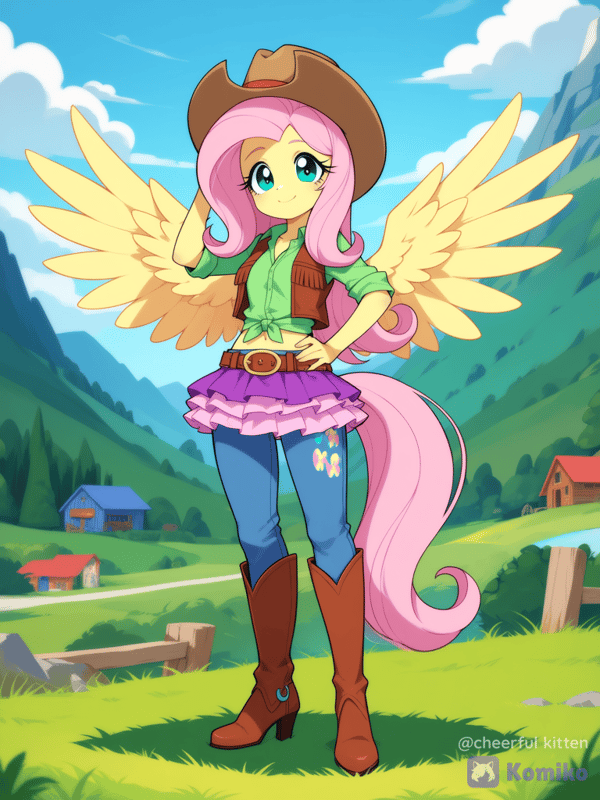 Fluttershy The Pretty Cowgirl