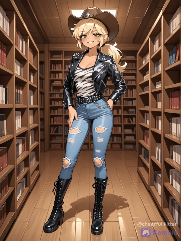 Punk Applejack In The Library