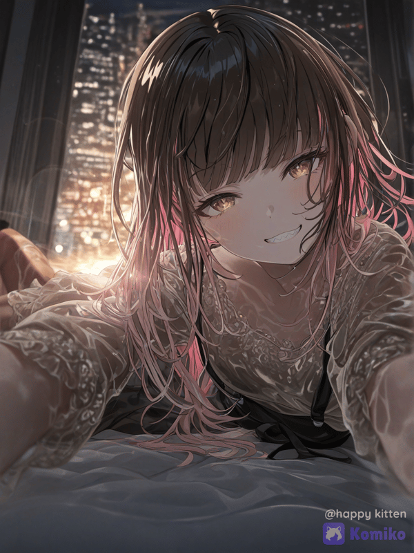 粉色夜光自拍✨