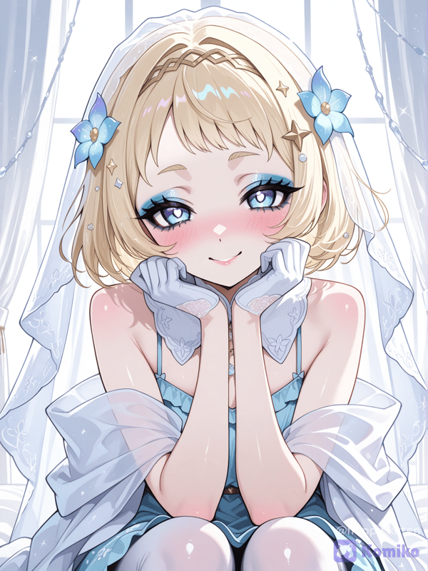 藍色小新娘的甜蜜眨眼💕