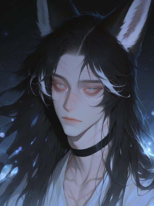 black and white fox