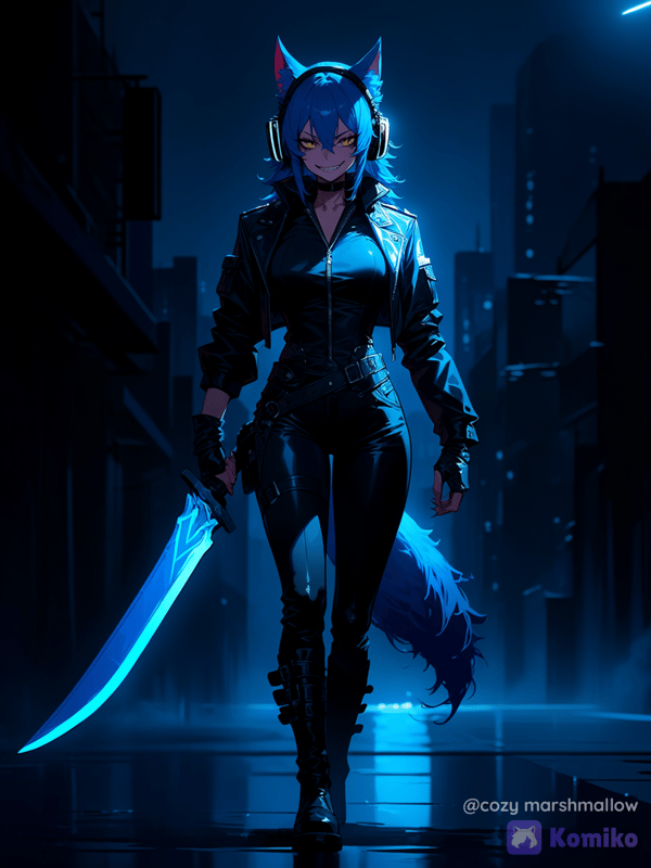 Волчица в неоне 🌃🐺