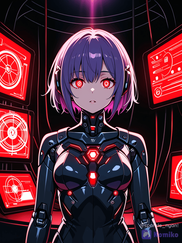 Gadis Cyberpunk Mata Merah ✨