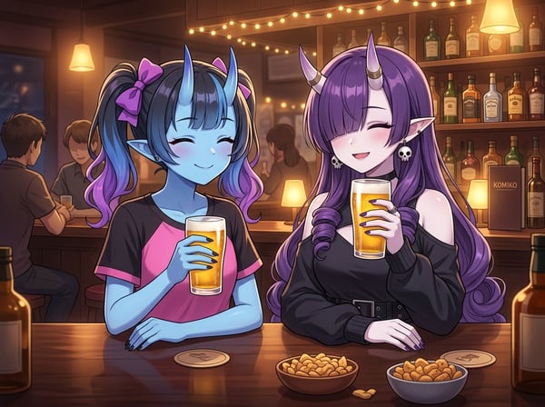 Two oni cuties enjoying themselves...