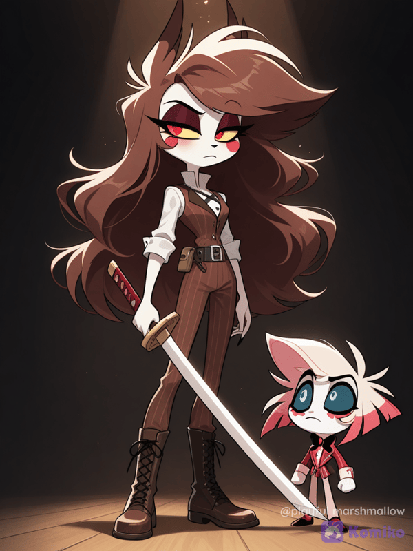 This sword girl and her little companion n
