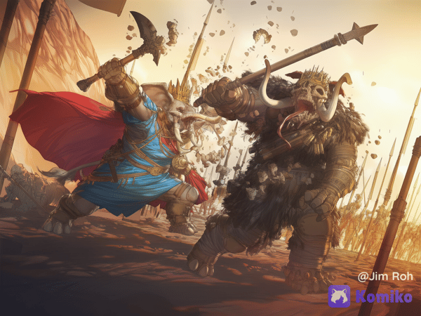 Royal Loxodon fights Undead