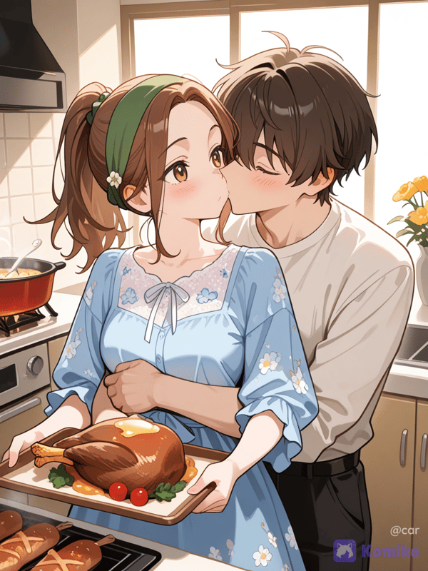 Besitos en la cocina ♡