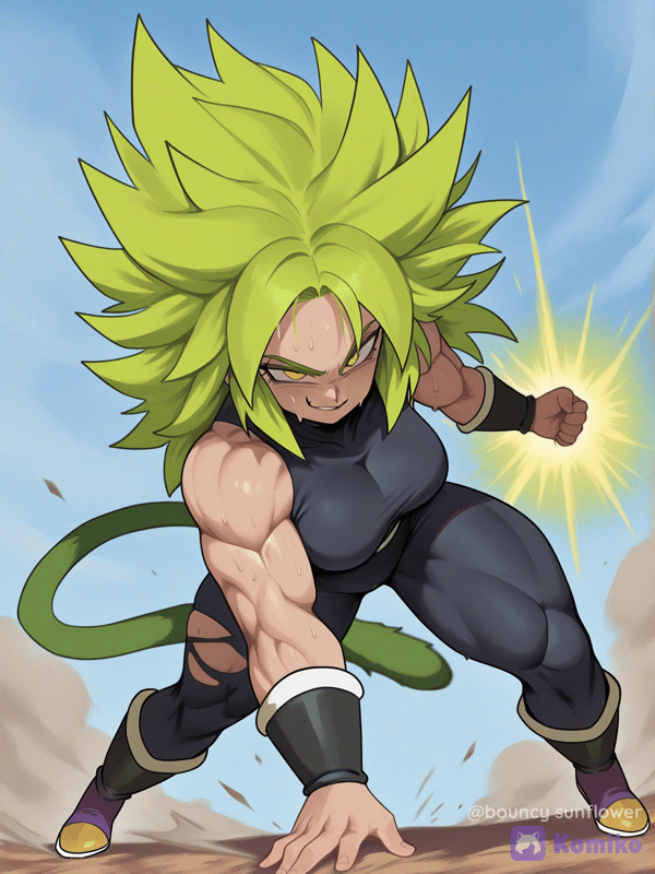 @Broly_(Dragon_Ball_Super),versão,feminina, [thick-line-pop-style]