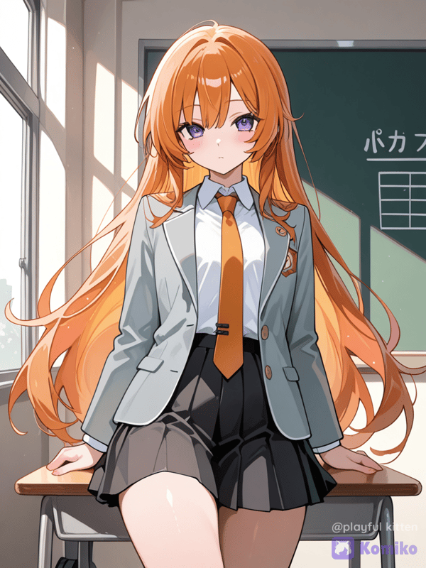 Girl in school uniform