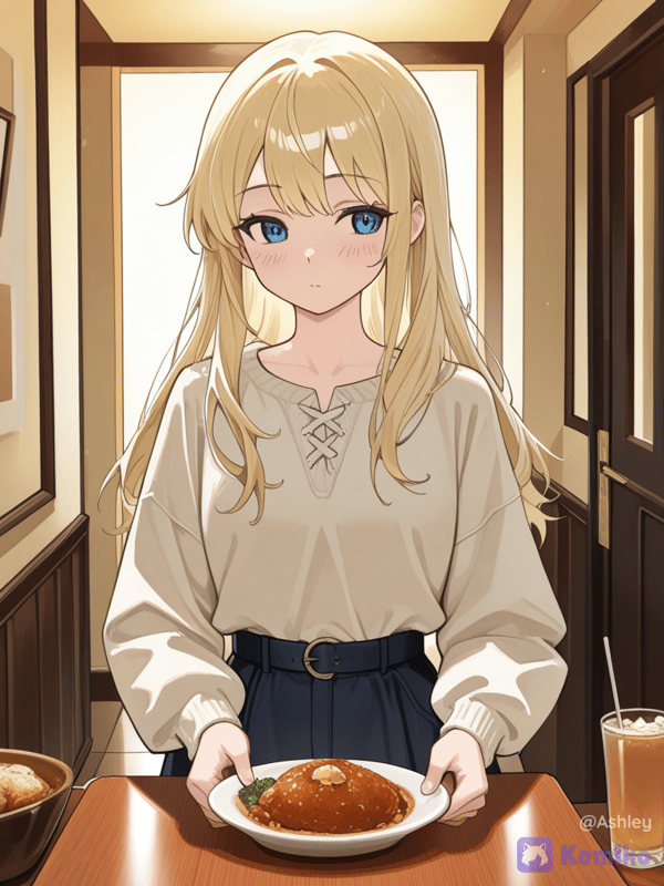 A beautiful girl with pretty hair and eyes