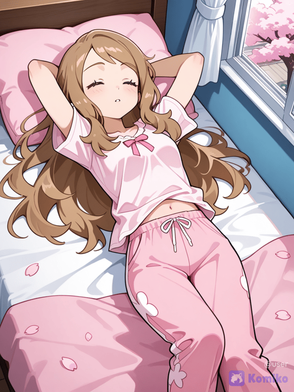 Serena durmiendo en verano después de su viaje