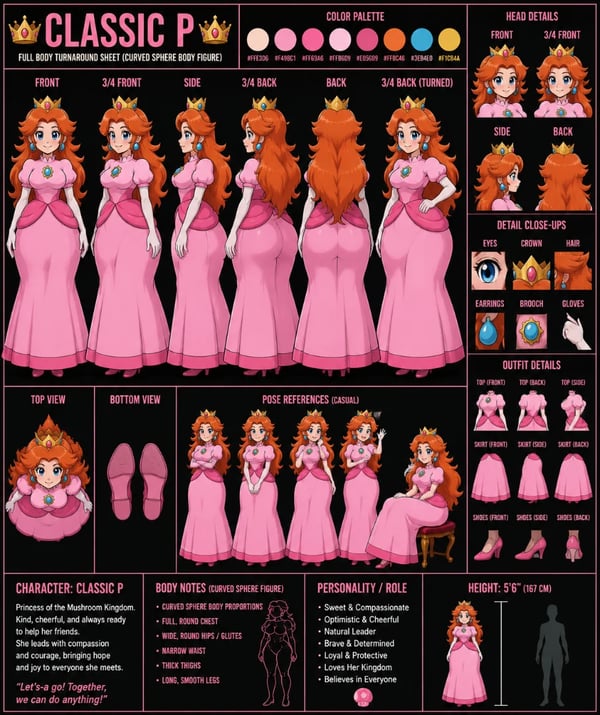 Classic peach character sheet