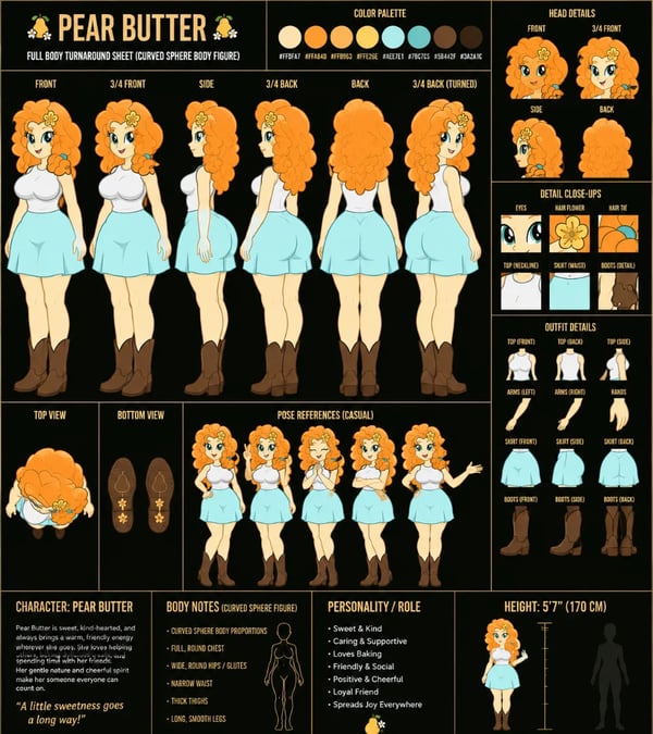 Pear butter character sheet