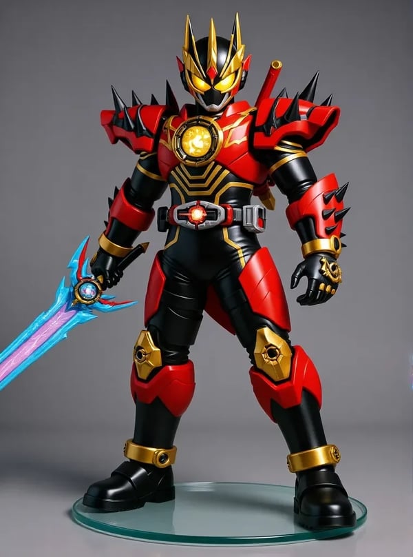 The Action Figures Of Kael Ryujin And Kamen Rider Zio-Saber