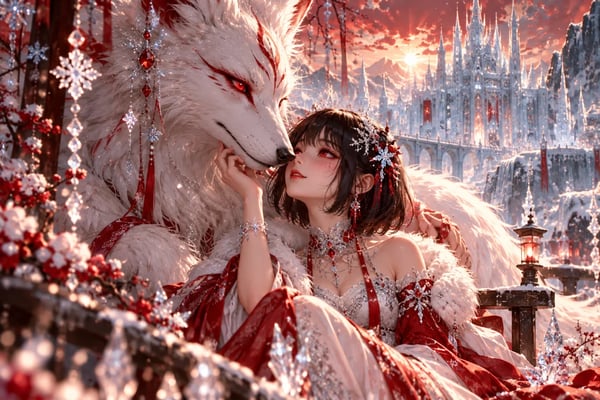 The Crimson Ice Queen: Guardian of the Frozen Realm🩵❄️