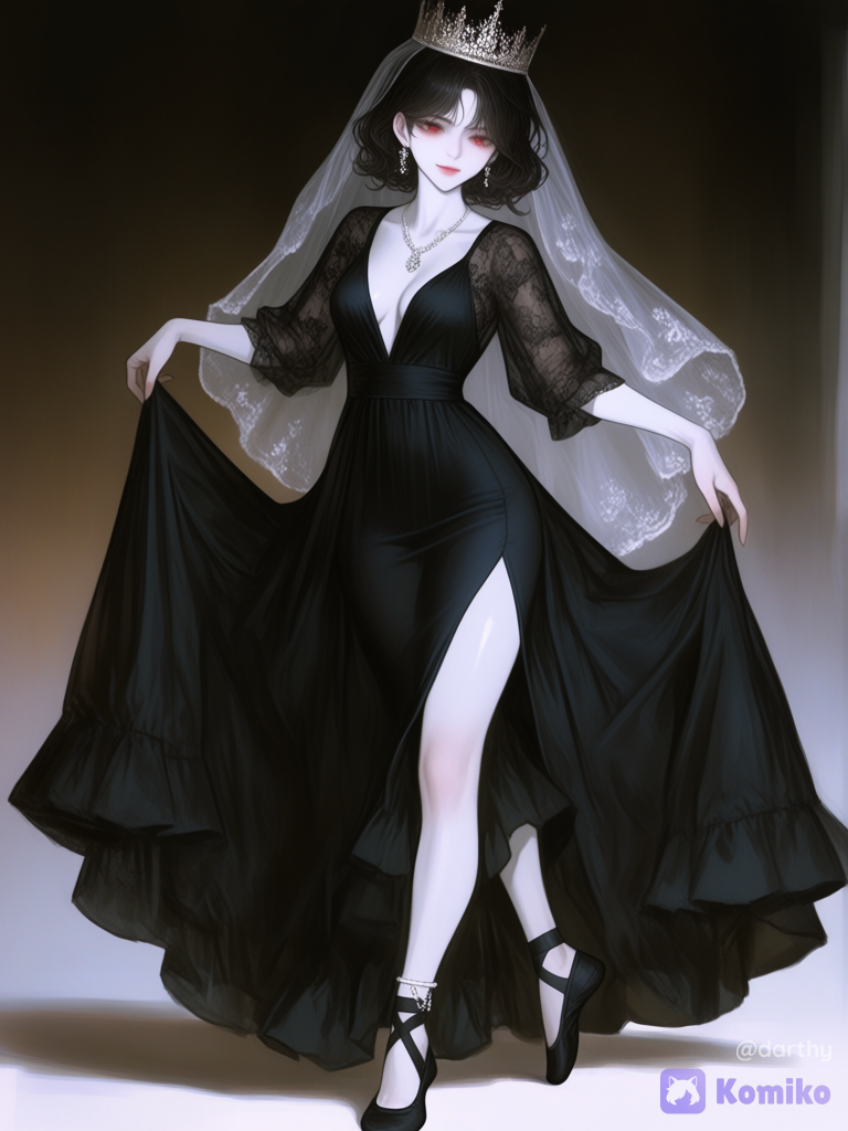 [semi-realistic-portrait-style], @zora-bFdy, dancing,floating, lace blouse, anklet, wedding veil, jewelry, ballet slippers, full body, studio lighting, golden hour, cinematic lighting, ballroom