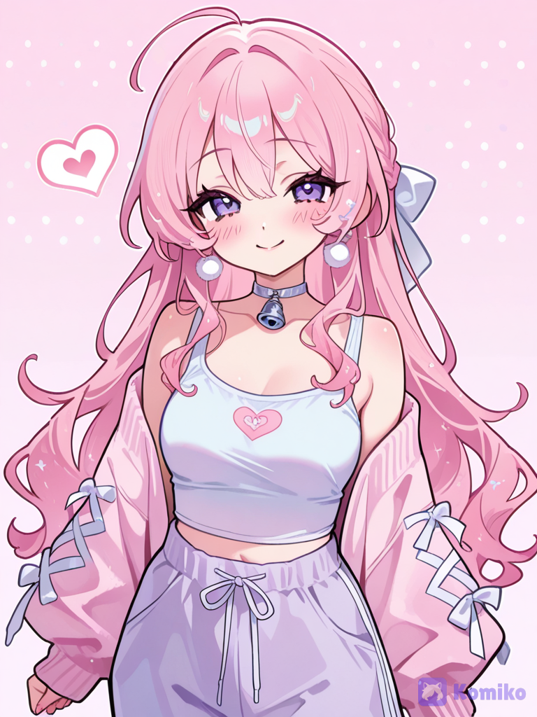 2girls love shimmery pink and loves bellbottoms and sweaters and the other girl loves baggy sweatpants and she loves them to be shimmery and she loves they both love to wear cute tank tops