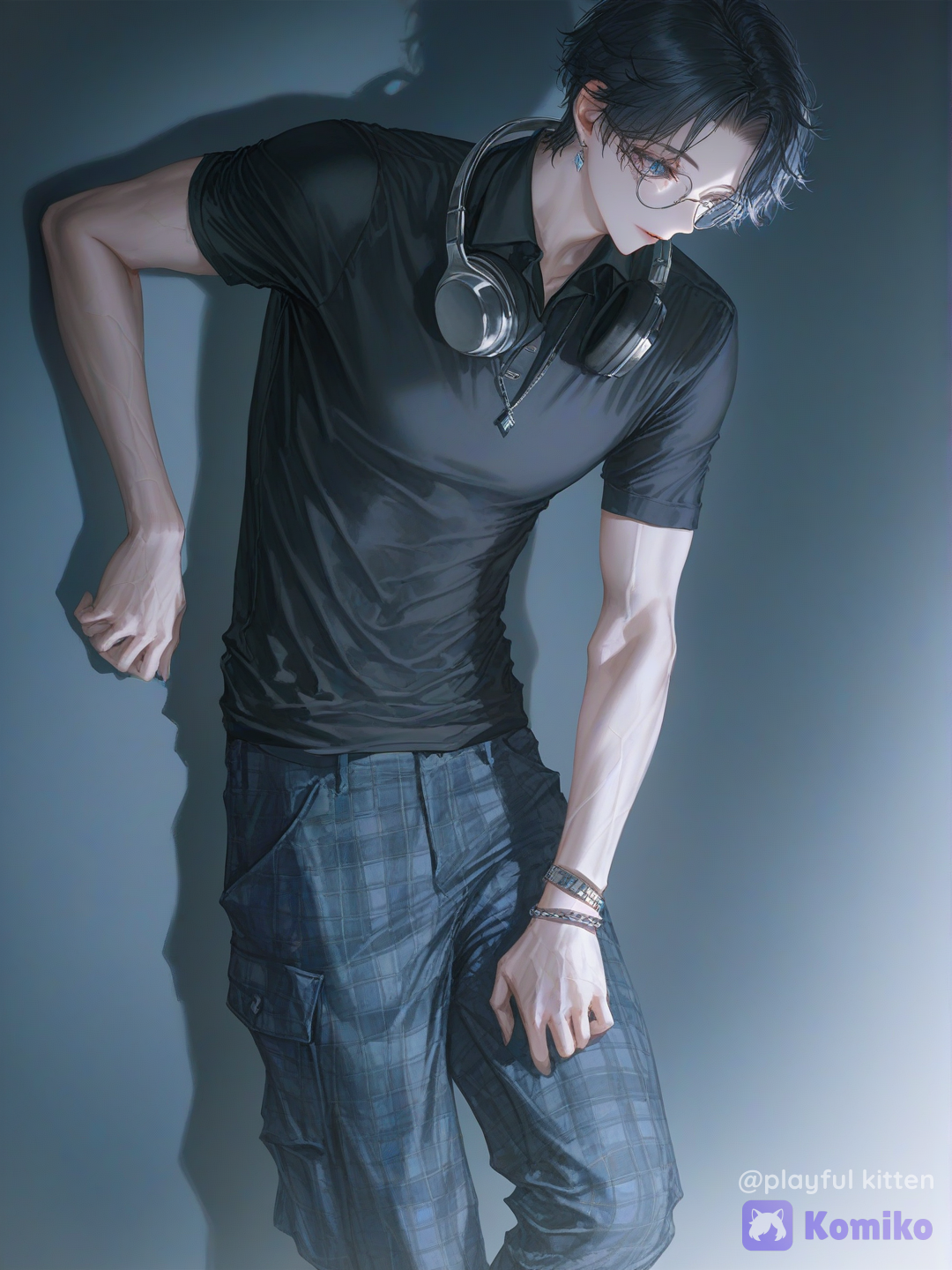 ultimate creation, 8k,best,cool calm pose, full body, leaning against wall, the moon studio, [soft-light-illustration-style], @dave-josh-pi8N, powerful
