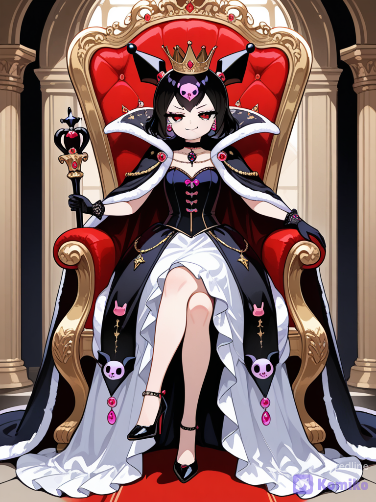 kuromi queen with royal outfit and crown