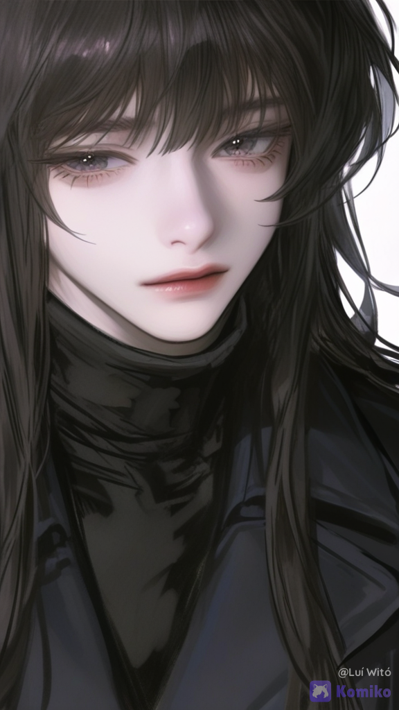 [semi-realistic-portrait-style], @fyori-m-tolstoy-cL0Z, closeup, focus on the right eye, looking at viewer.