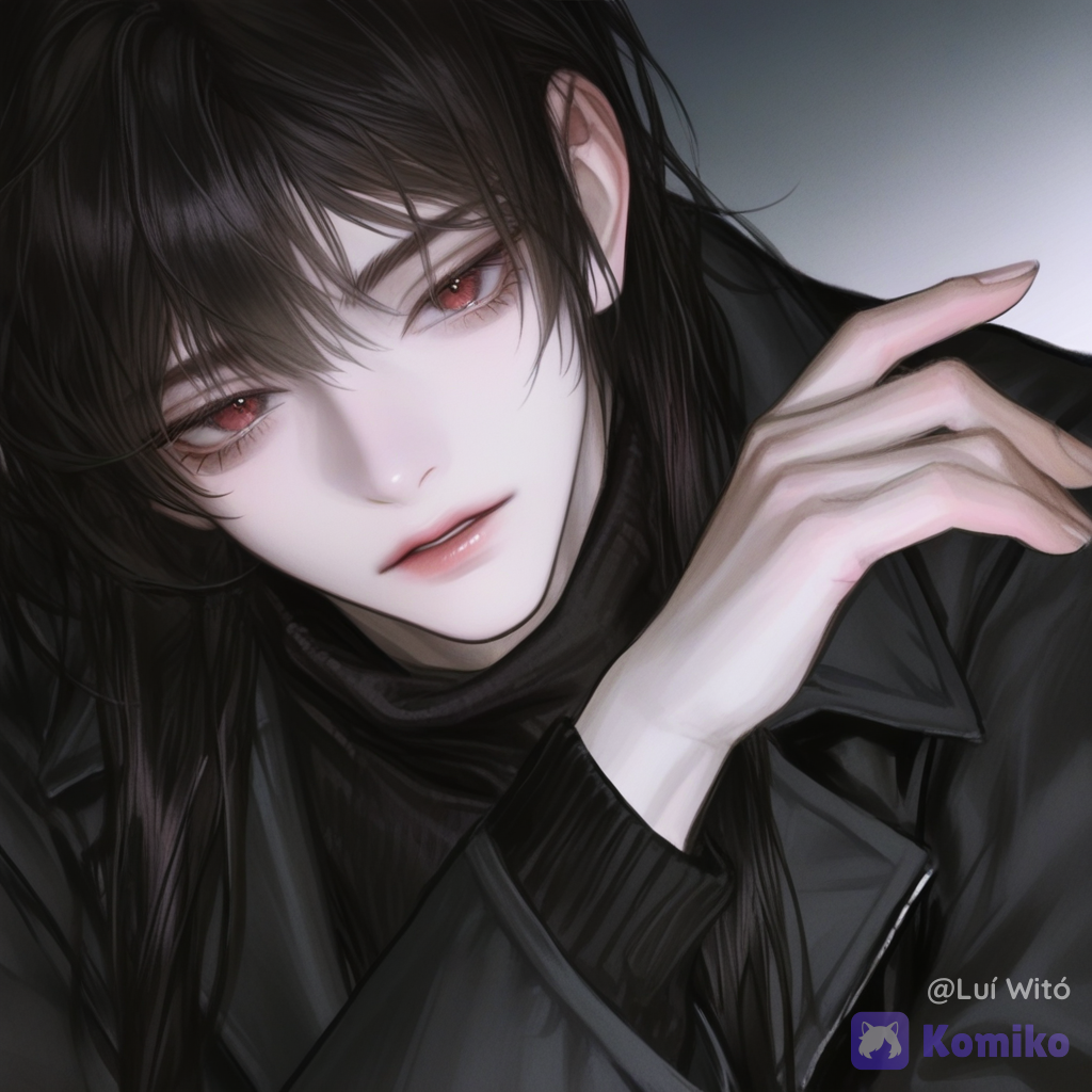 [semi-realistic-portrait-style], @fyori-m-tolstoy-cL0Z, head tilt, arms crossed, looking at viewer, wide shot, gradient background