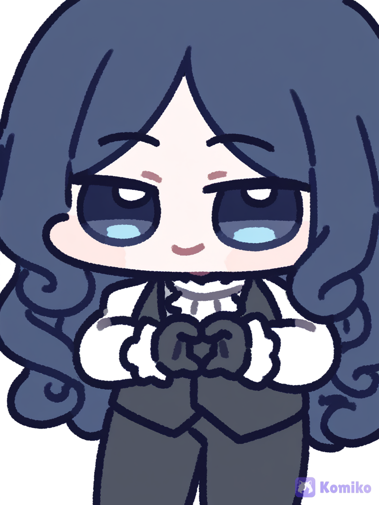[chibi-sticker-style], @alismael-rondrovisk-ZnDm, smile, heart hands, white background, ambient light