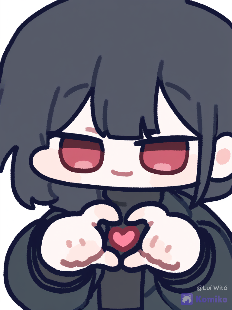 [chibi-sticker-style], @fyori-m-tolstoy-cL0Z, smile, heart hands, white background, ambient light