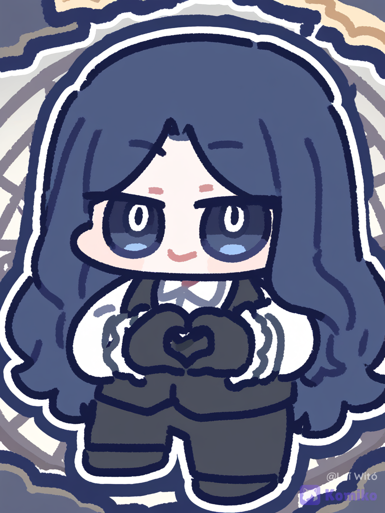 [chibi-sticker-style], @alismael-rondrovisk-ZnDm, heart hands, smile, ambient light, ferris wheel, looking at viewer, wide shot